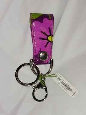 Vera Bradley Pink Key Fob Loop Keychain in Flutterby
